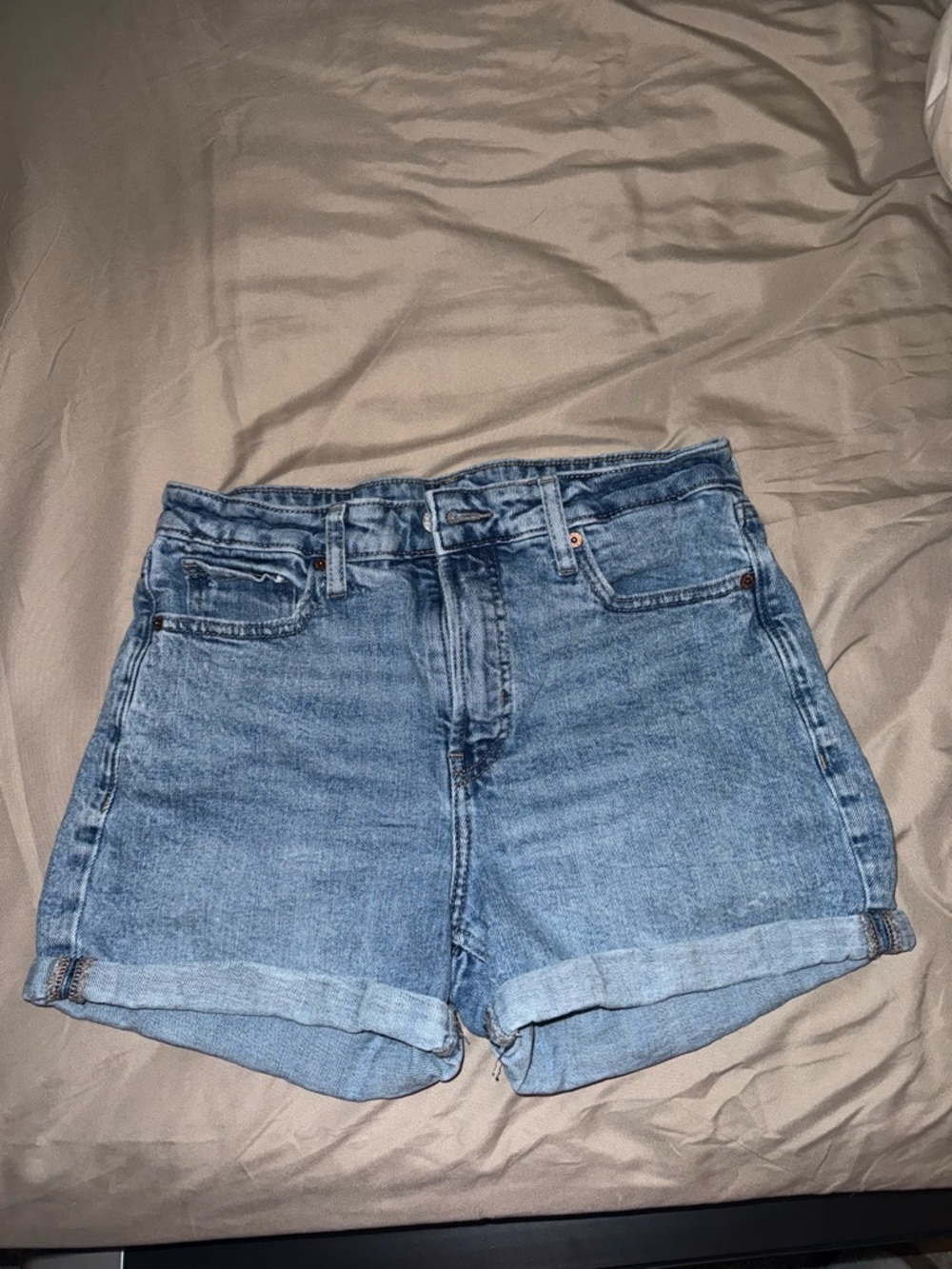 Old Navy Light Blue Rolled-Hem Denim Shorts